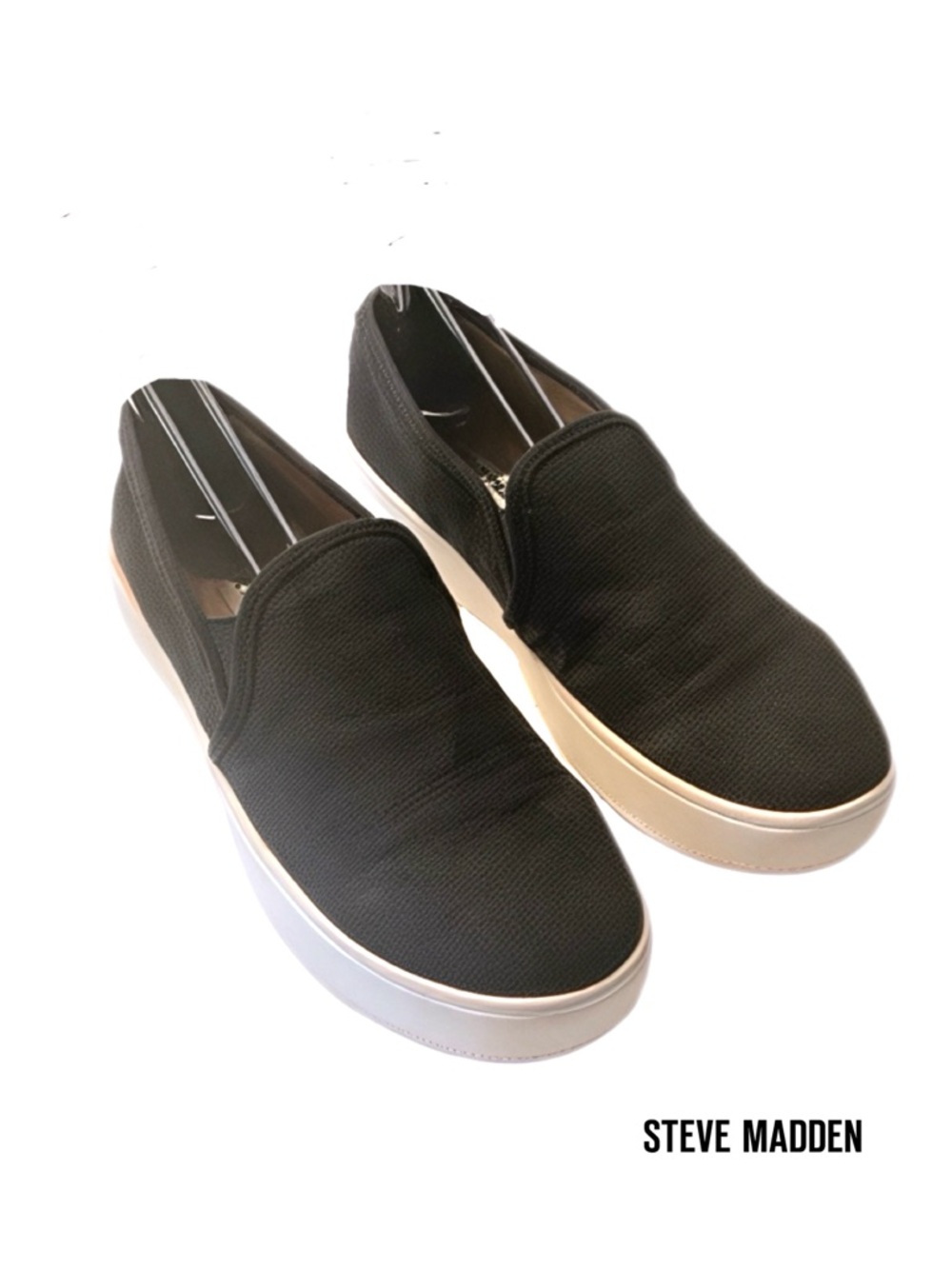 STEVE MADDEN Gracy 6.5 Women’s Black Chunky Platform Suede Sneakers Slip on